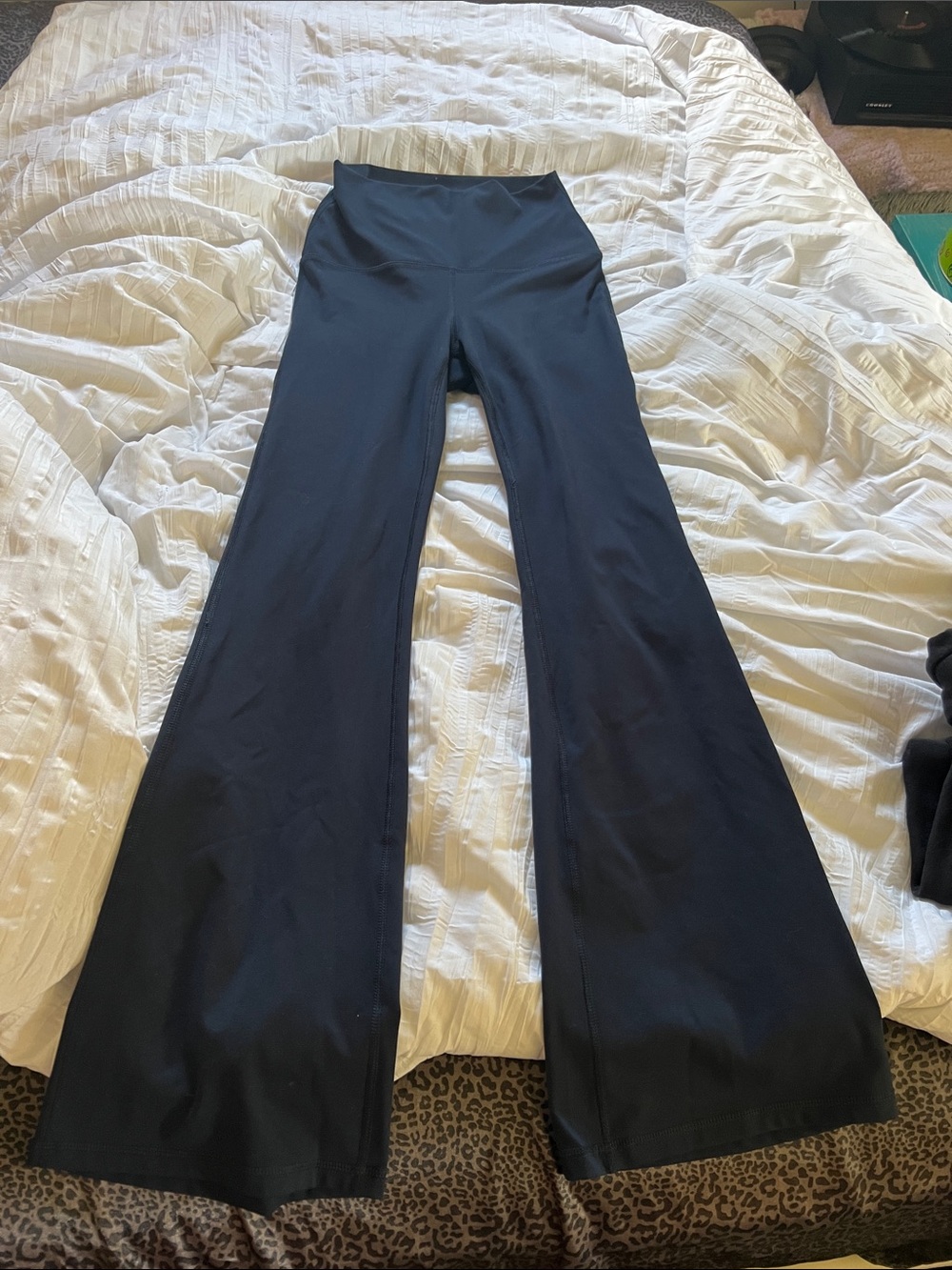 Yogalicious High-Waist Navy Blue Flare Pants - Women